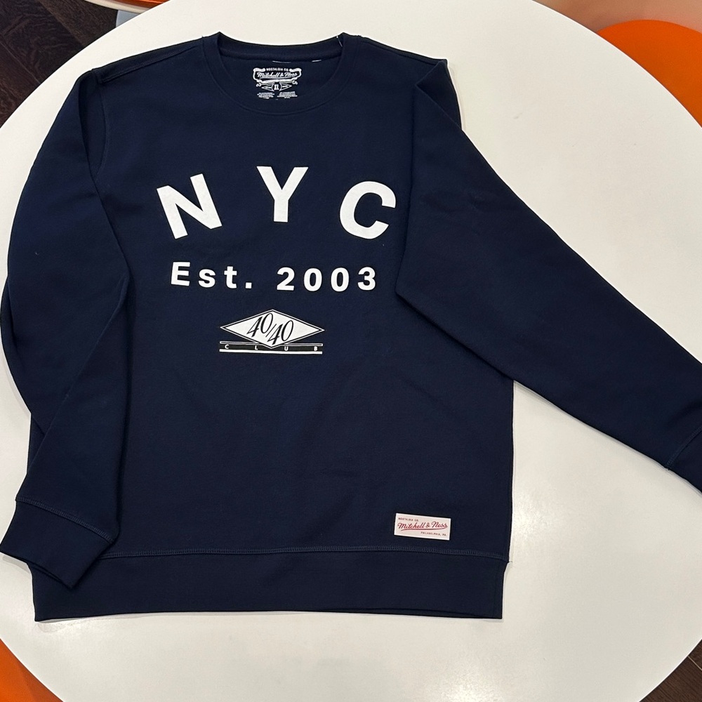 Mitchell & Ness Navy NYC Crewneck Sweatshirt 40/40 CLUB